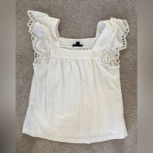 J. Crew White Eyelet Lace Blouse